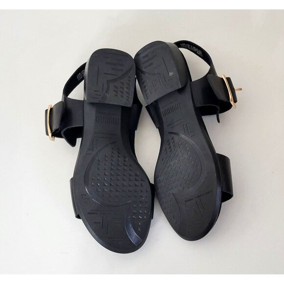 Munro Perfect Fit Cleo Black Leather Sandals Size 6 1/2 WW Like New - Picture 6 of 8